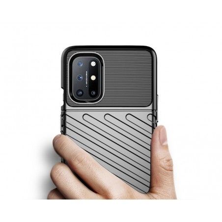 Funda Gel Flexible Thunder Armor Rugged para OnePlus 8T 5G color Negra