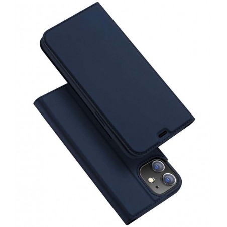 Funda Piel Soporte Magnética Dux Ducis para Iphone 12 / 12 Pro (6.1) color Azul