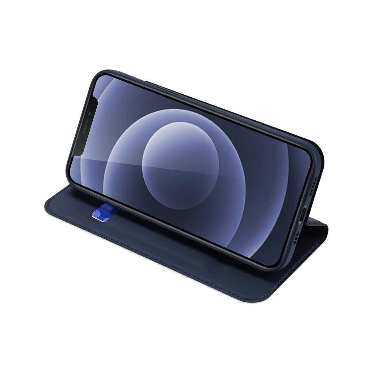 Funda Piel Soporte Magnética Dux Ducis para Iphone 12 / 12 Pro (6.1) color Azul