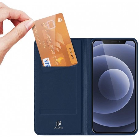 Funda Piel Soporte Magnética Dux Ducis para Iphone 12 / 12 Pro (6.1) color Azul