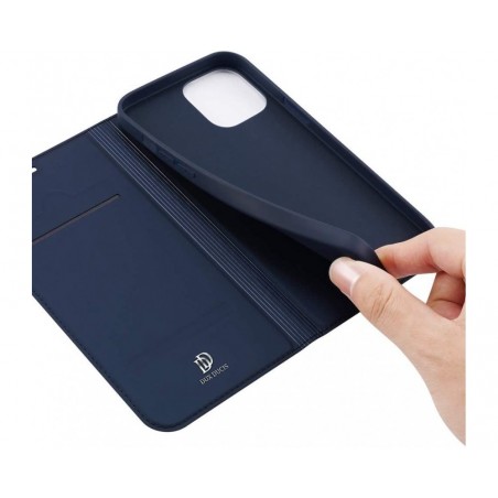 Funda Piel Soporte Magnética Dux Ducis para Iphone 12 / 12 Pro (6.1) color Azul