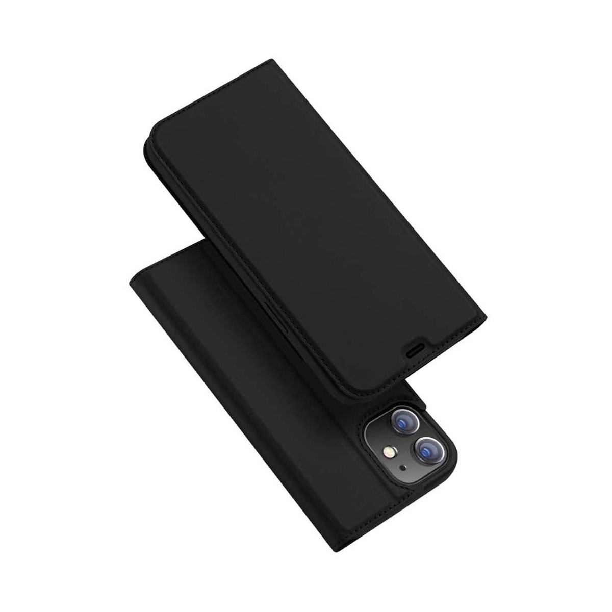 Funda Piel Soporte Magnética Dux Ducis para Iphone 12 Mini (5.4) color Negra