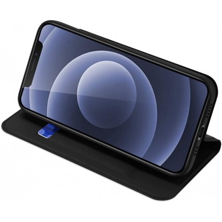 Funda Piel Soporte Magnética Dux Ducis para Iphone 12 Mini (5.4) color Negra