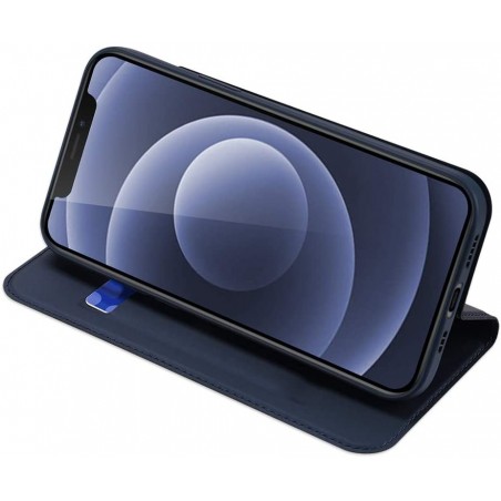 Funda Piel Soporte Magnética Dux Ducis para Iphone 12 Mini (5.4) color Azul