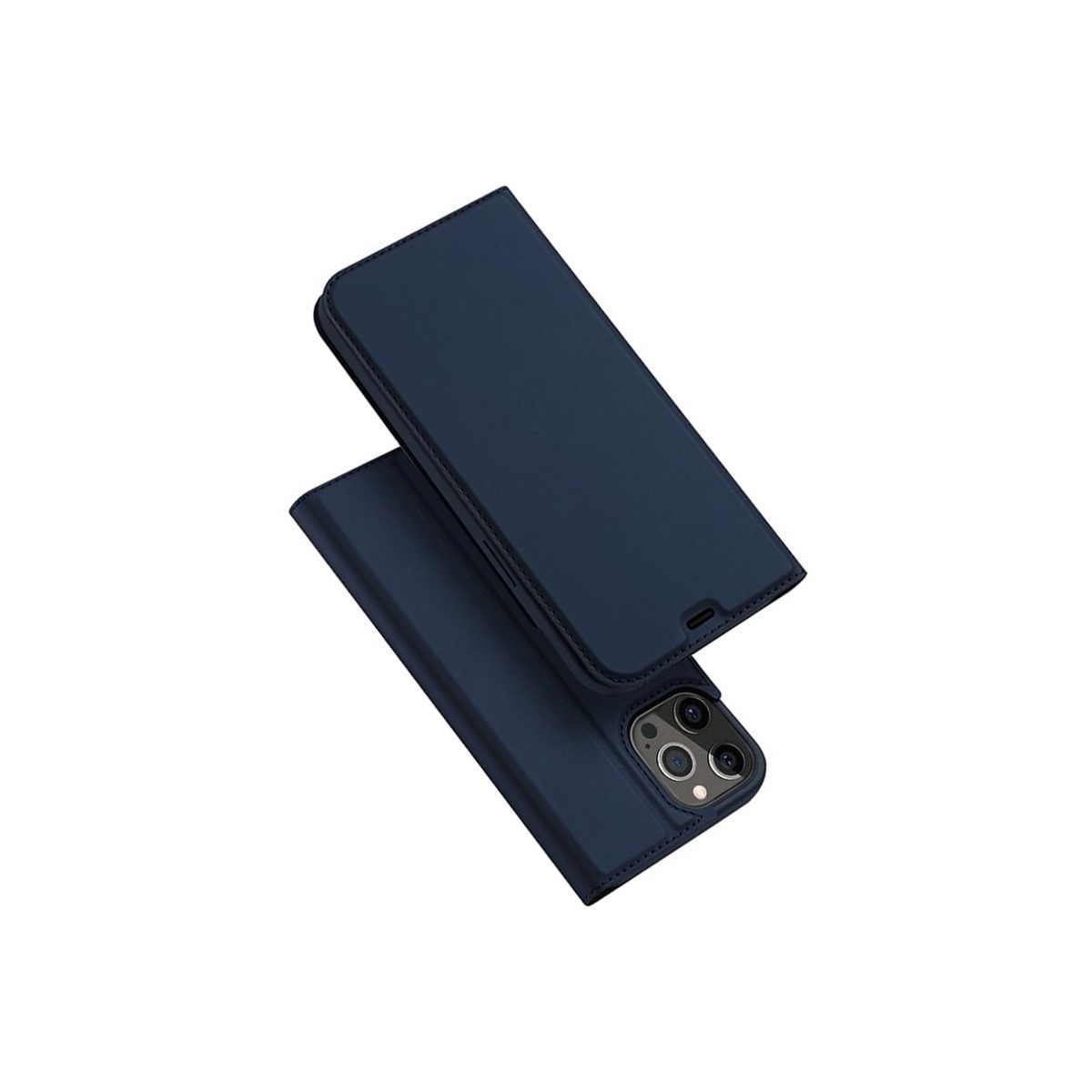 Funda Piel Soporte Magnética Dux Ducis para Iphone 12 Pro Max (6.7) color Azul