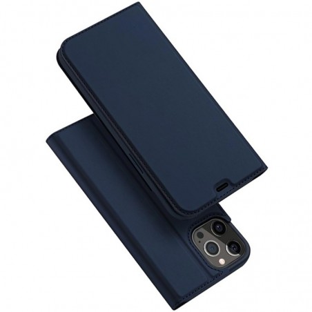 Funda Piel Soporte Magnética Dux Ducis para Iphone 12 Pro Max (6.7) color Azul