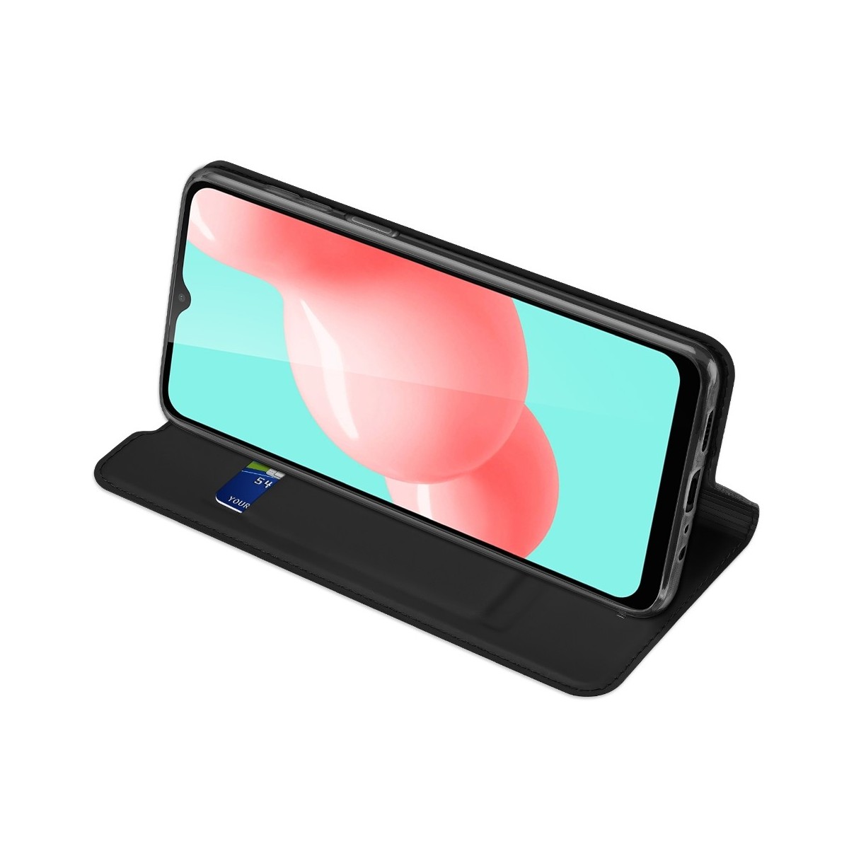 Funda Piel Soporte Magnética Dux Ducis para Samsung Galaxy A32 5G color Negra