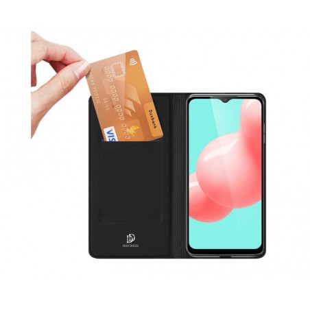 Funda Piel Soporte Magnética Dux Ducis para Samsung Galaxy A32 5G color Negra