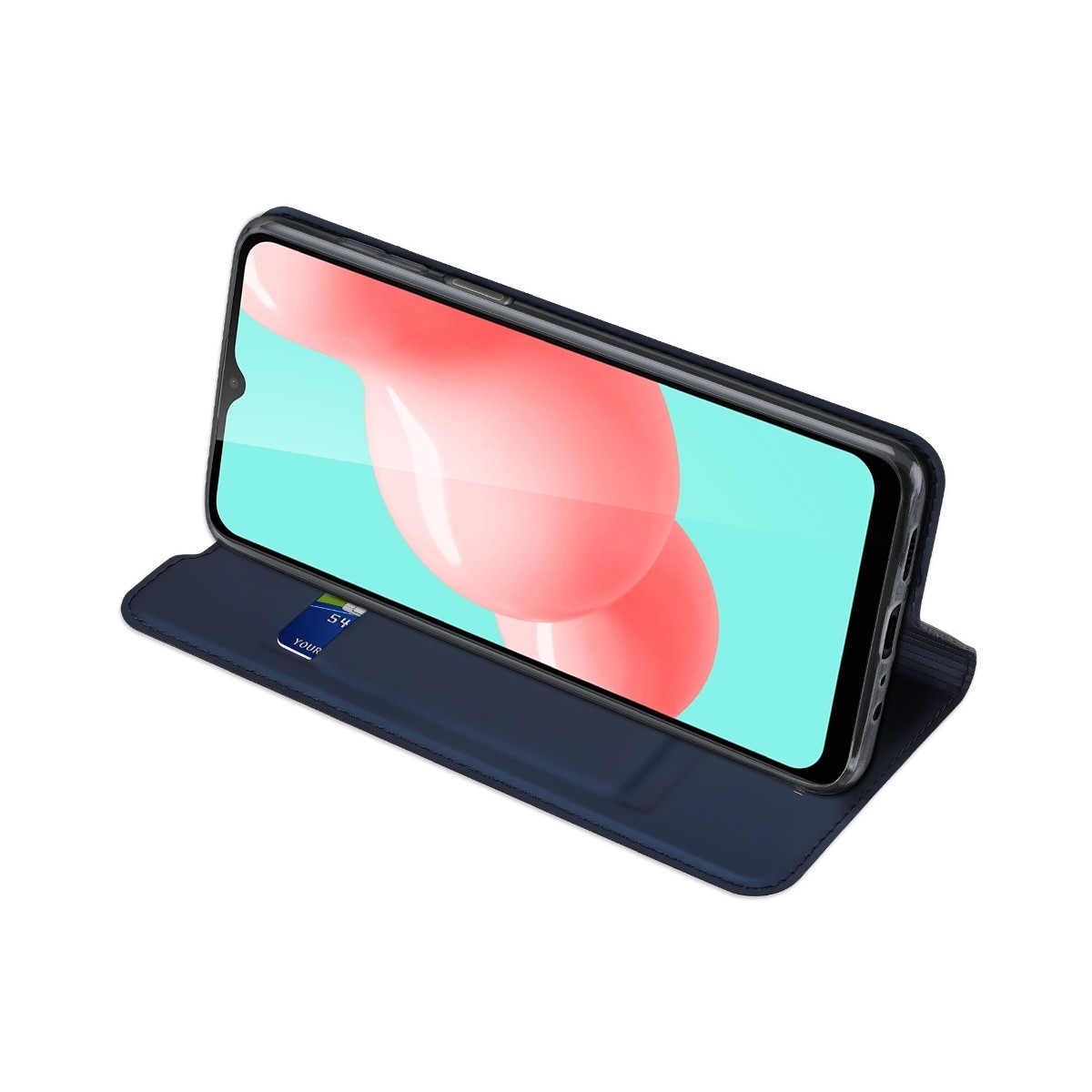 Funda Piel Soporte Magnética Dux Ducis para Samsung Galaxy A32 5G color Azul