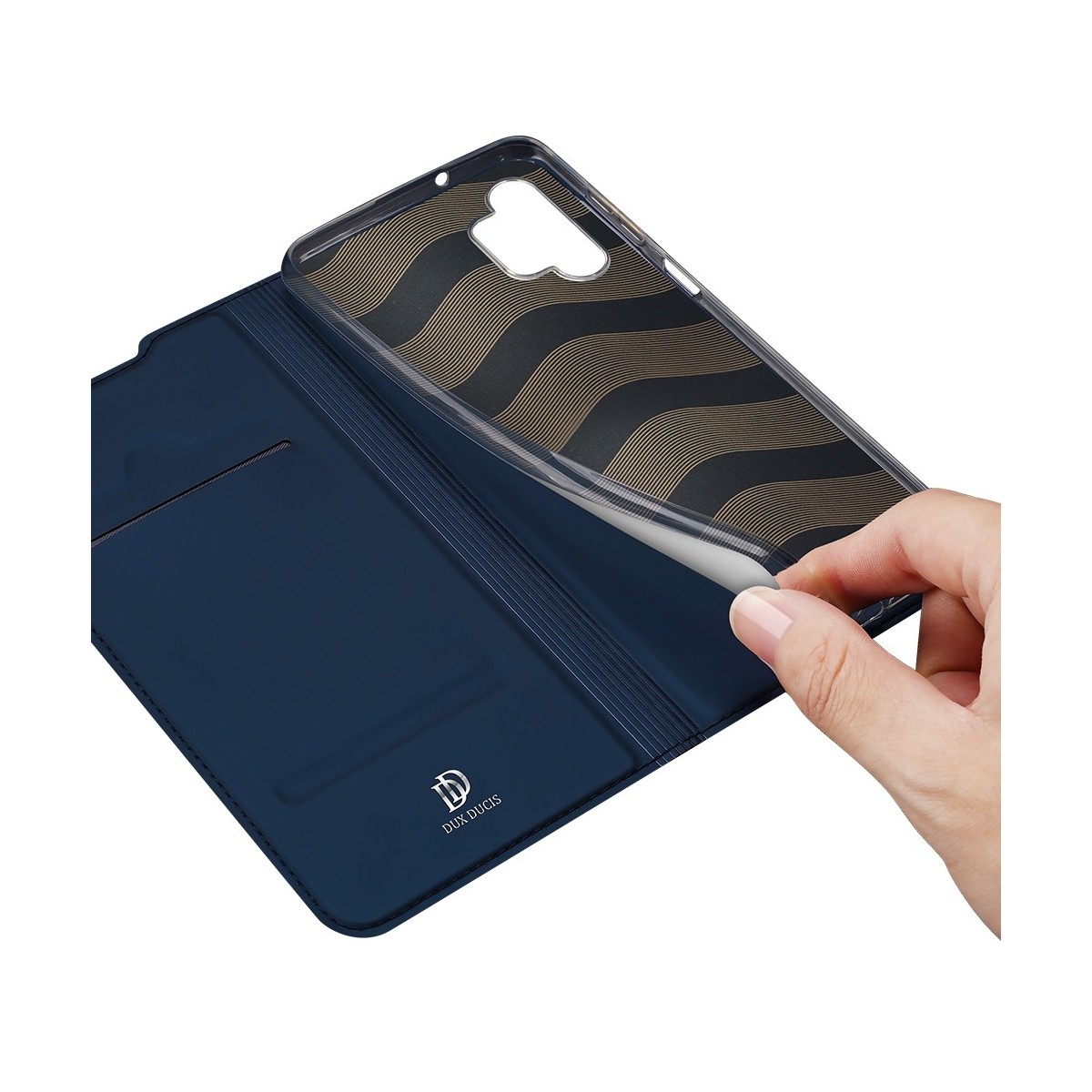 Funda Piel Soporte Magnética Dux Ducis para Samsung Galaxy A32 5G color Azul