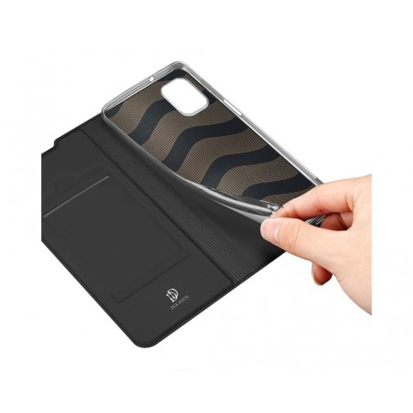 Funda Piel Soporte Magnética Dux Ducis para Samsung Galaxy M31s color Negra