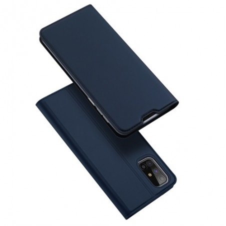 Funda Piel Soporte Magnética Dux Ducis para Samsung Galaxy M31s color Azul