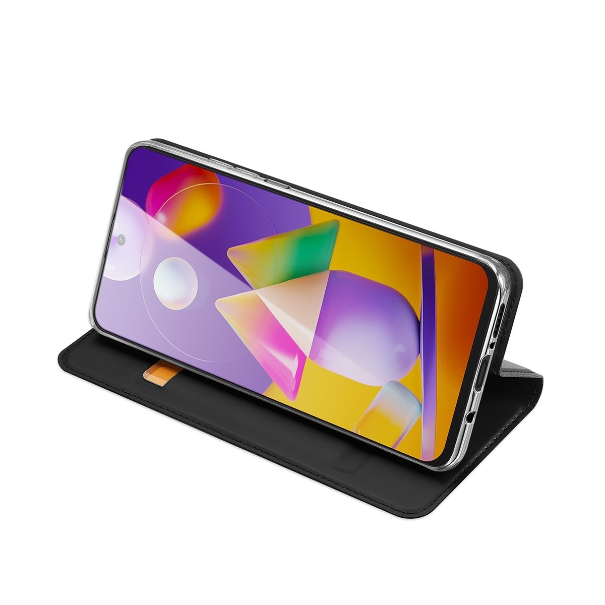 Funda Piel Soporte Magnética Dux Ducis para Samsung Galaxy M51 color Negra