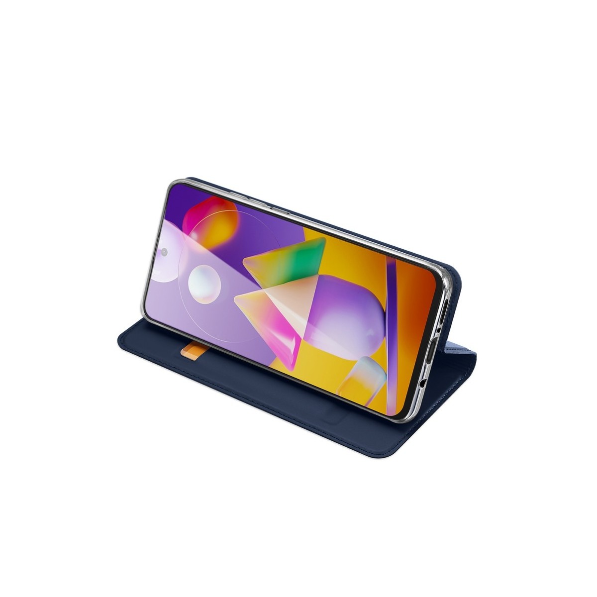 Funda Piel Soporte Magnética Dux Ducis para Samsung Galaxy M51 color Azul