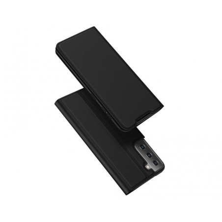 Funda Piel Soporte Magnética Dux Ducis para Samsung Galaxy S21 5G color Negra