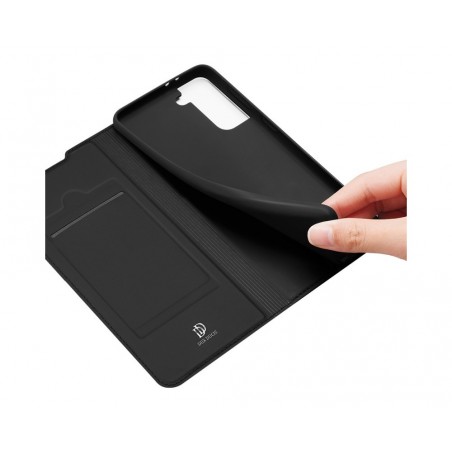 Funda Piel Soporte Magnética Dux Ducis para Samsung Galaxy S21 5G color Negra