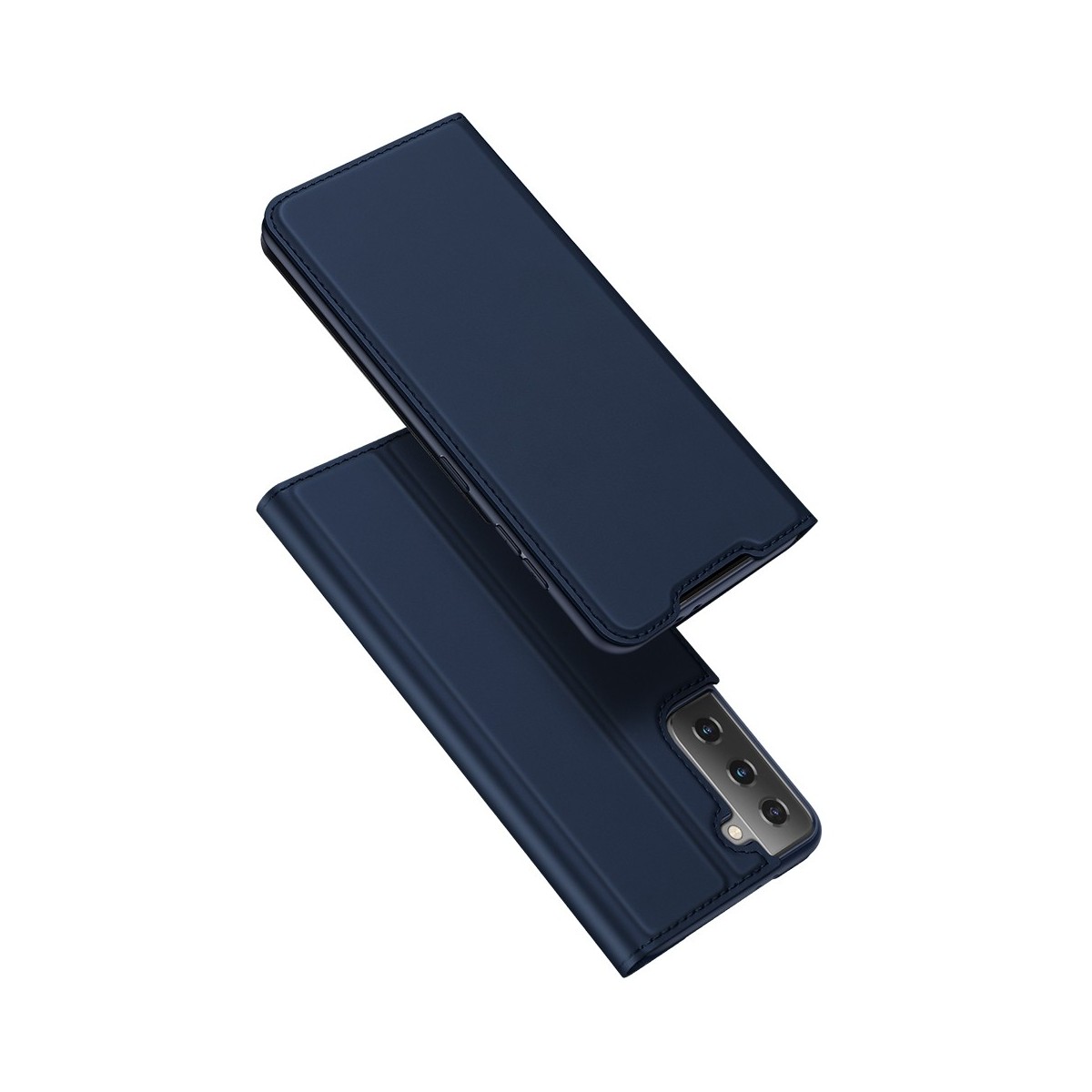 Funda Piel Soporte Magnética Dux Ducis para Samsung Galaxy S21 5G color Azul