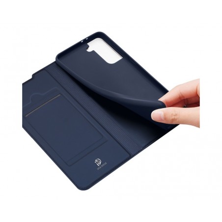 Funda Piel Soporte Magnética Dux Ducis para Samsung Galaxy S21 5G color Azul