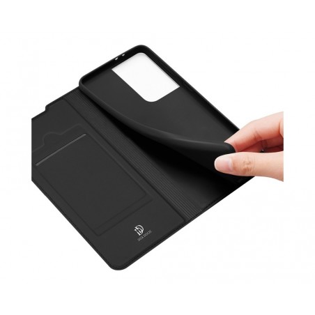 Funda Piel Soporte Magnética Dux Ducis para Samsung Galaxy S21 Ultra 5G color Negra