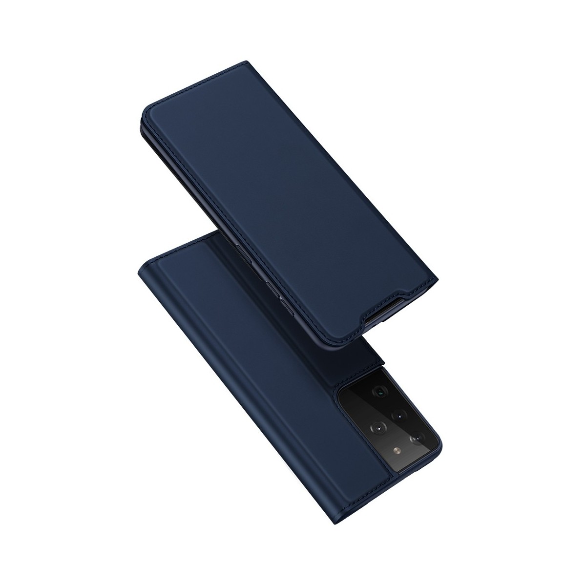 Funda Piel Soporte Magnética Dux Ducis para Samsung Galaxy S21 Ultra 5G color Azul
