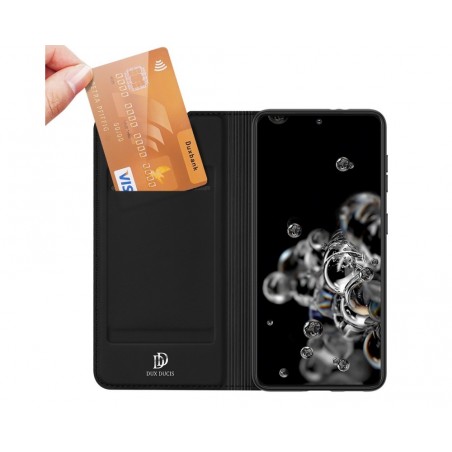 Funda Piel Soporte Magnética Dux Ducis para Samsung Galaxy S21+ Plus 5G color Negra