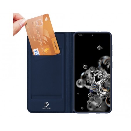Funda Piel Soporte Magnética Dux Ducis para Samsung Galaxy S21+ Plus 5G color Azul