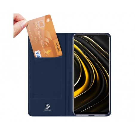 Funda Piel Soporte Magnética Dux Ducis para Xiaomi POCO M3 / Redmi 9T color Azul