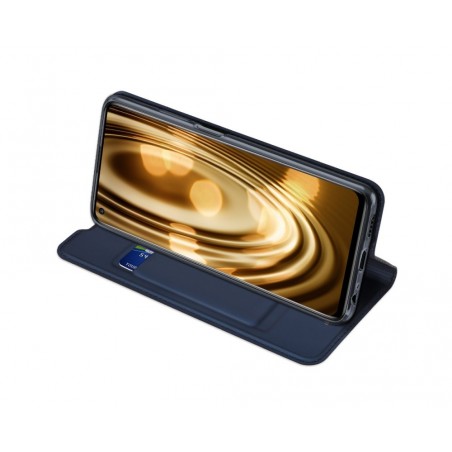 Funda Piel Soporte Magnética Dux Ducis para Xiaomi Redmi Note 9T 5G color Azul