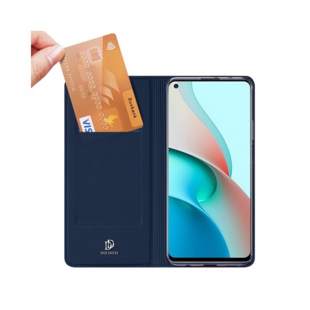 Funda Piel Soporte Magnética Dux Ducis para Xiaomi Redmi Note 9T 5G color Azul