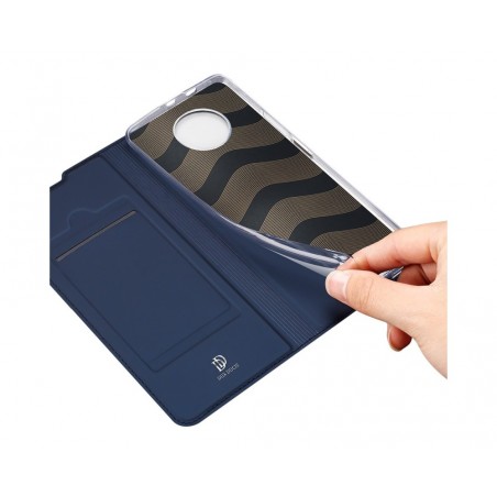 Funda Piel Soporte Magnética Dux Ducis para Xiaomi Redmi Note 9T 5G color Azul