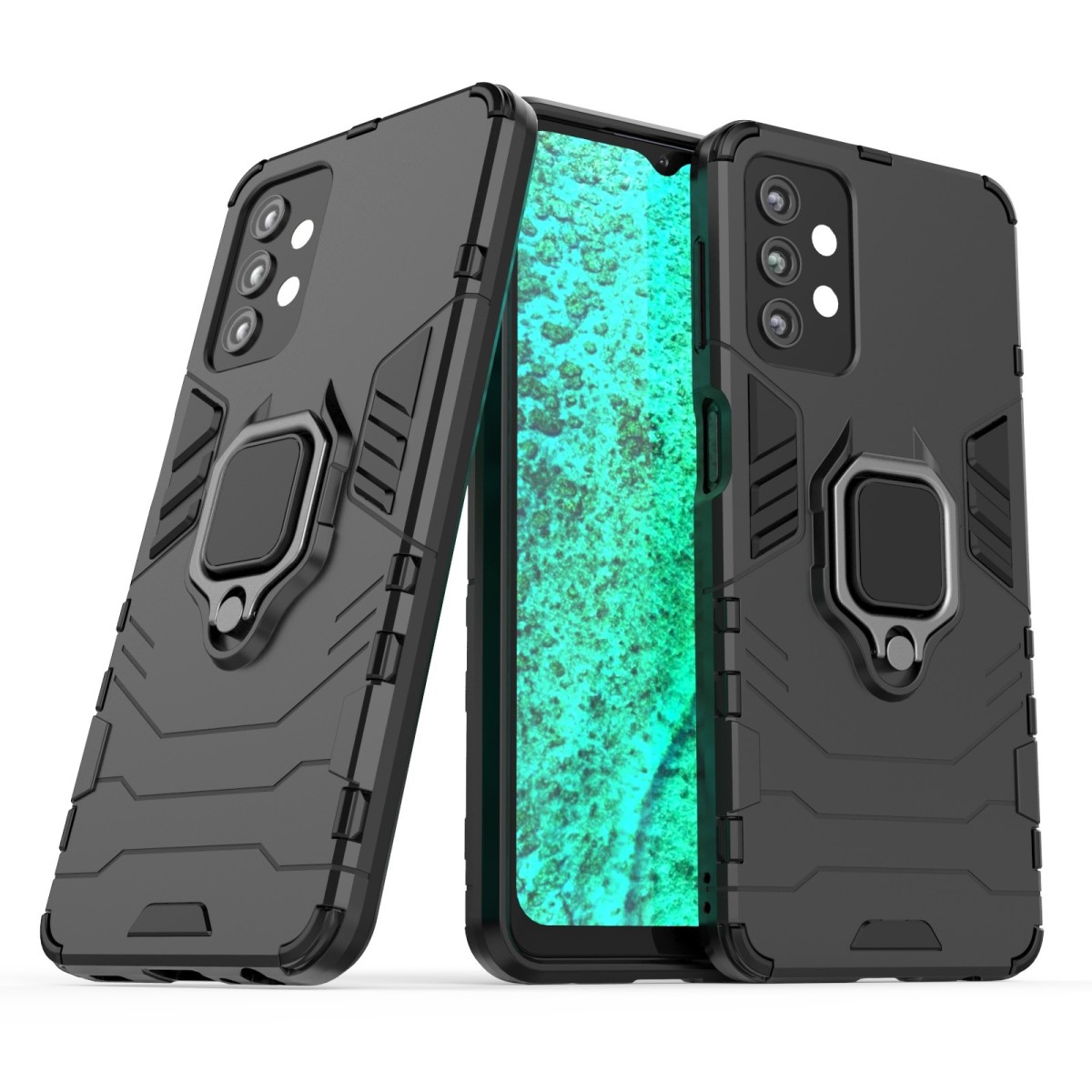 Funda Tough Armor con Anillo Giratorio Negra para Samsung Galaxy A32 5G