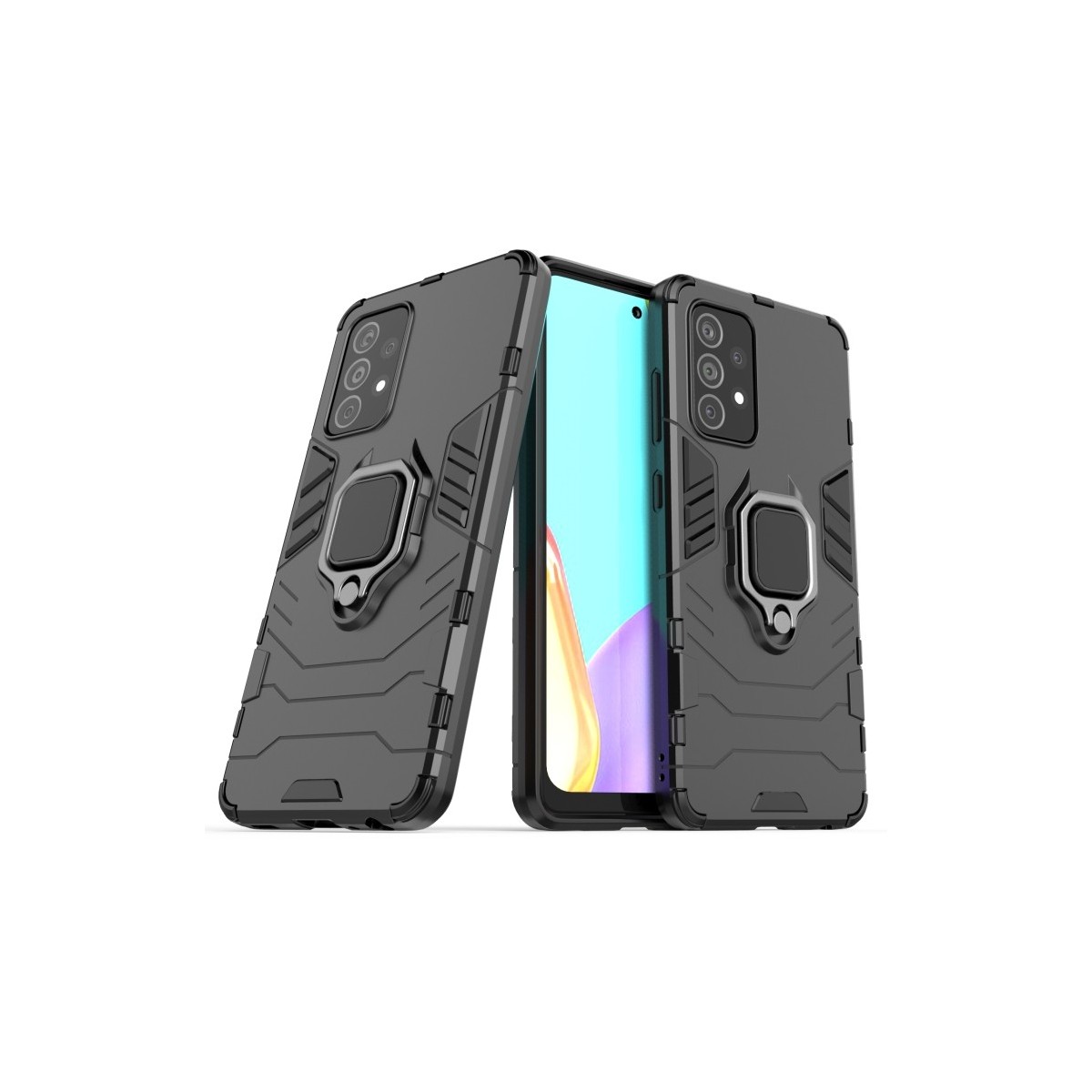 Funda Tough Armor con Anillo Giratorio Negra para Samsung Galaxy A52 / A52 5G / A52s 5G