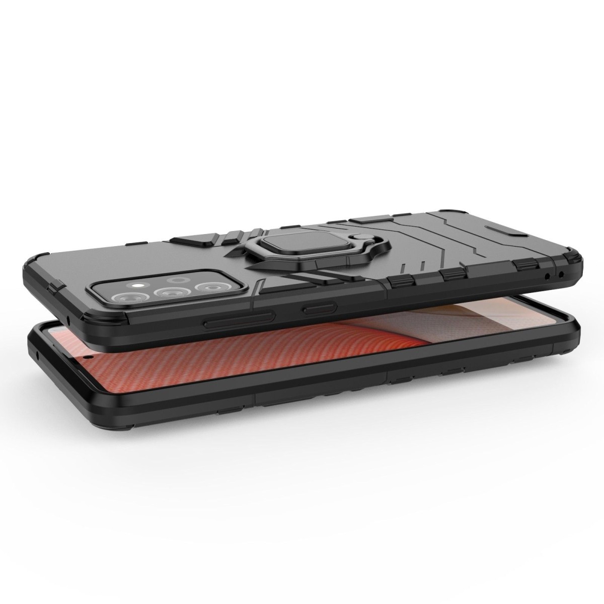 Funda Tough Armor con Anillo Giratorio Negra para Samsung Galaxy A72