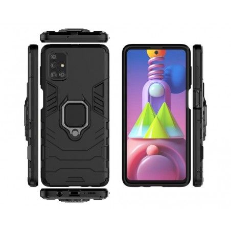 Funda Tough Armor con Anillo Giratorio Negra para Samsung Galaxy M51
