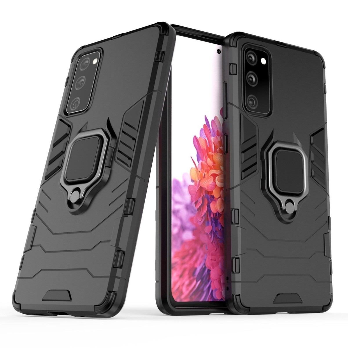 Funda Tough Armor con Anillo Giratorio Negra para Samsung Galaxy S20 FE