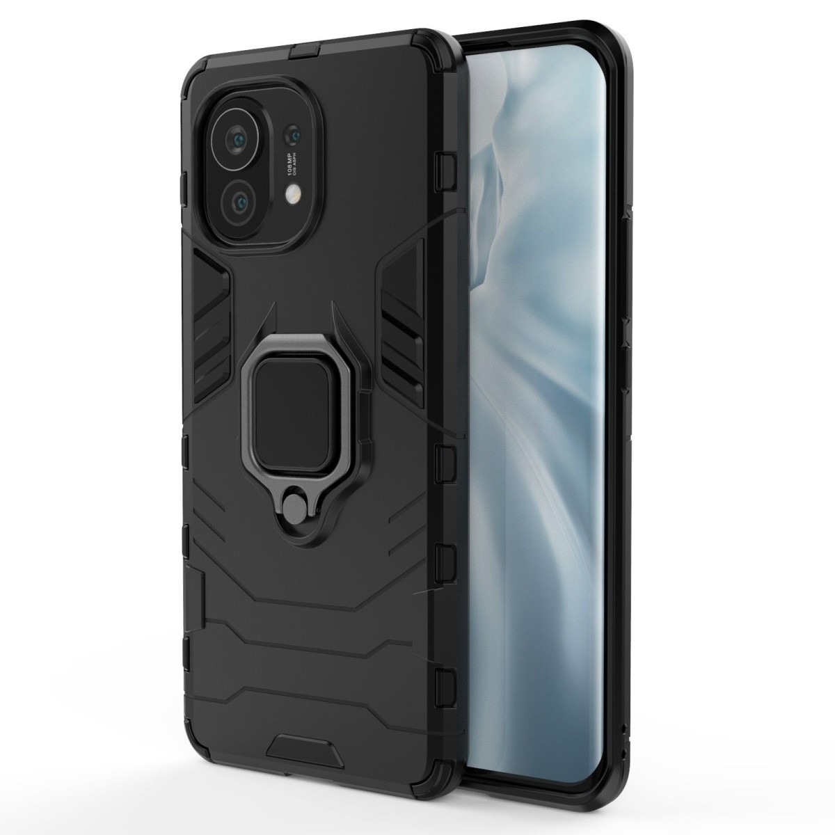 Funda Tough Armor con Anillo Giratorio Negra para Xiaomi Mi 11 5G