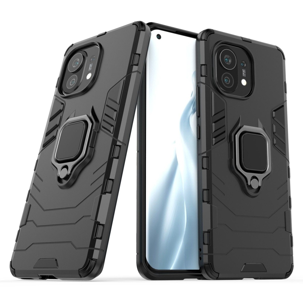 Funda Tough Armor con Anillo Giratorio Negra para Xiaomi Mi 11 5G