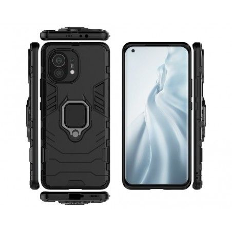 Funda Tough Armor con Anillo Giratorio Negra para Xiaomi Mi 11 5G