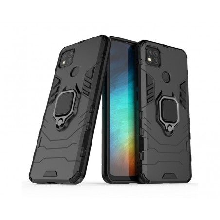 Funda Tough Armor con Anillo Giratorio Negra para Xiaomi Redmi 9C