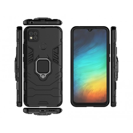 Funda Tough Armor con Anillo Giratorio Negra para Xiaomi Redmi 9C