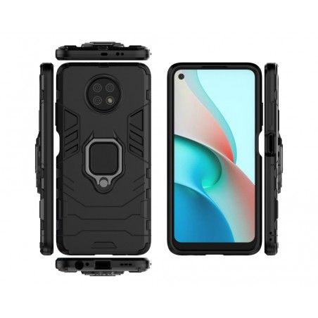 Funda Tough Armor con Anillo Giratorio Negra para Xiaomi Redmi Note 9T 5G