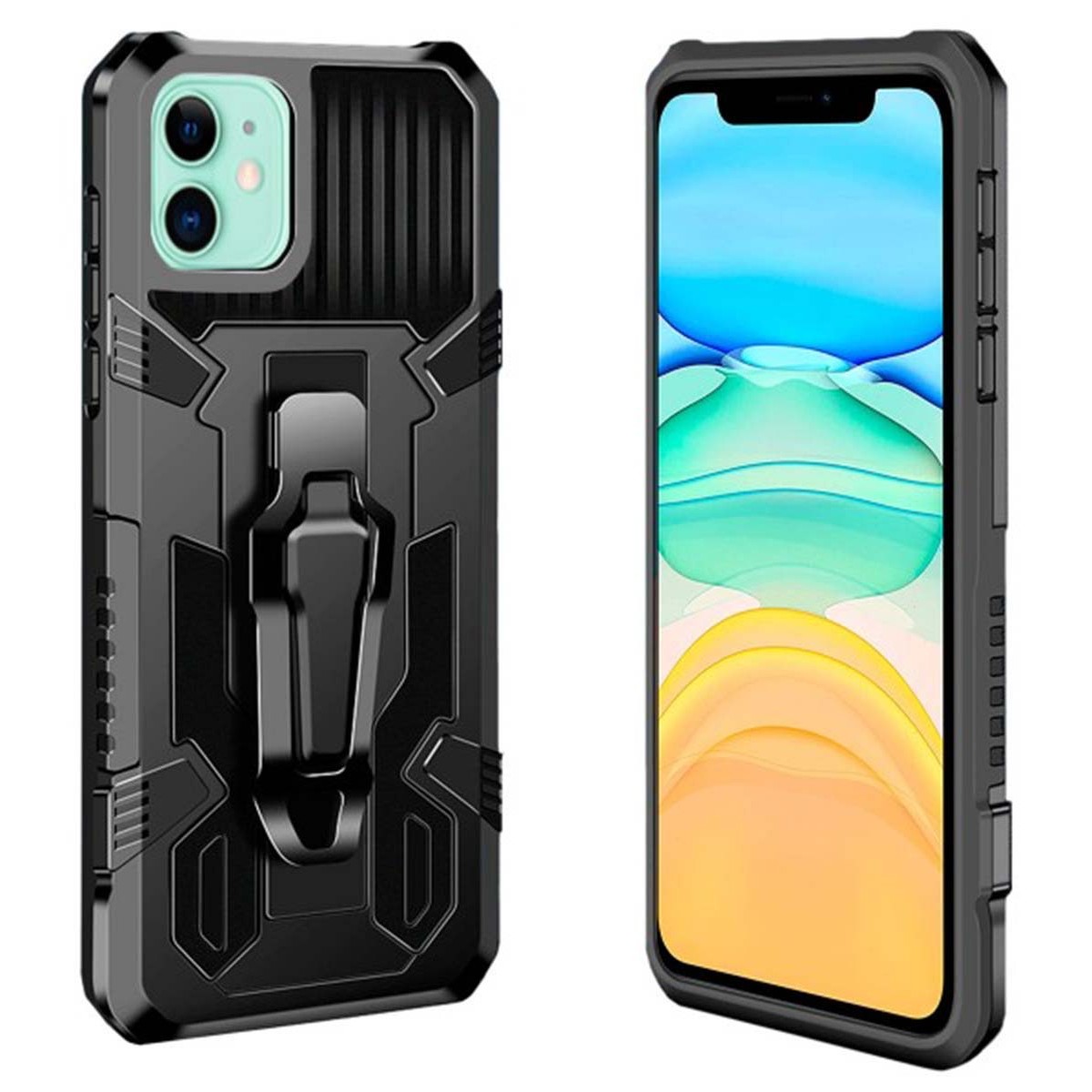 Funda Tough Armor Negra con Clip Magnético para Iphone 11 (6.1)