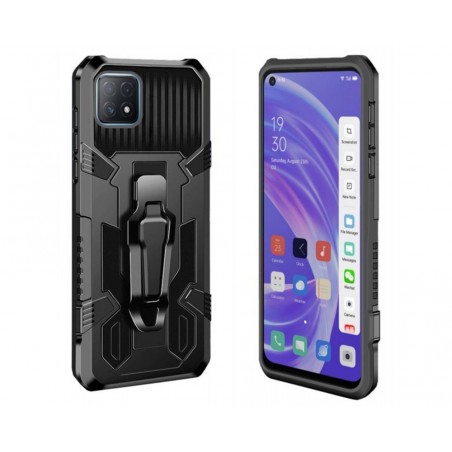 Funda Tough Armor Negra con Clip Magnético para Oppo A73 5G