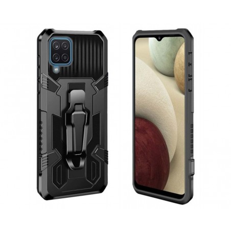 Funda Tough Armor Negra con Clip Magnético para Samsung Galaxy A12 / M12