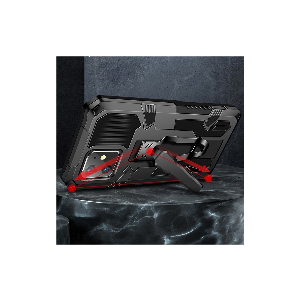 Funda Tough Armor Negra con Clip Magnético para Xiaomi Mi 10T / MI 10T Pro