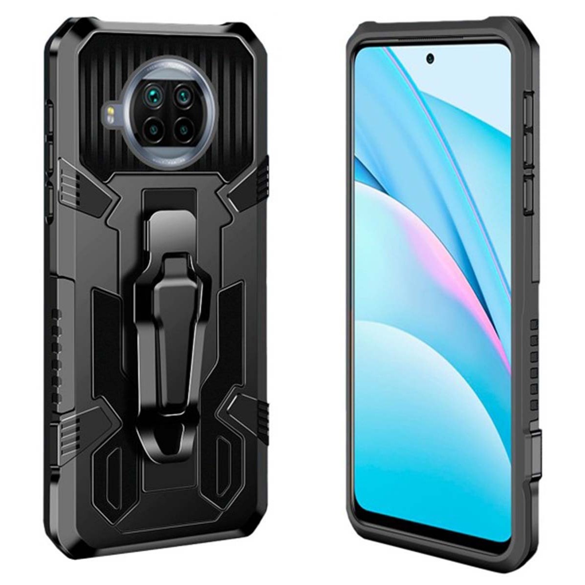 Funda Tough Armor Negra con Clip Magnético para Xiaomi Mi 10T Lite