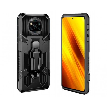 Funda Tough Armor Negra con Clip Magnético para Xiaomi POCO X3 NFC / X3 PRO