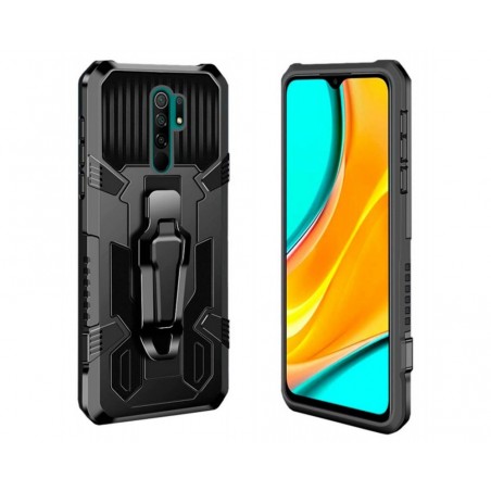 Funda Tough Armor Negra con Clip Magnético para Xiaomi Redmi 9