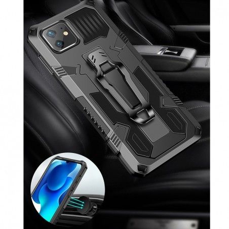 Funda Tough Armor Negra con Clip Magnético para Xiaomi Redmi 9A / 9AT
