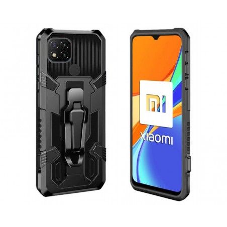 Funda Tough Armor Negra con Clip Magnético para Xiaomi Redmi 9C